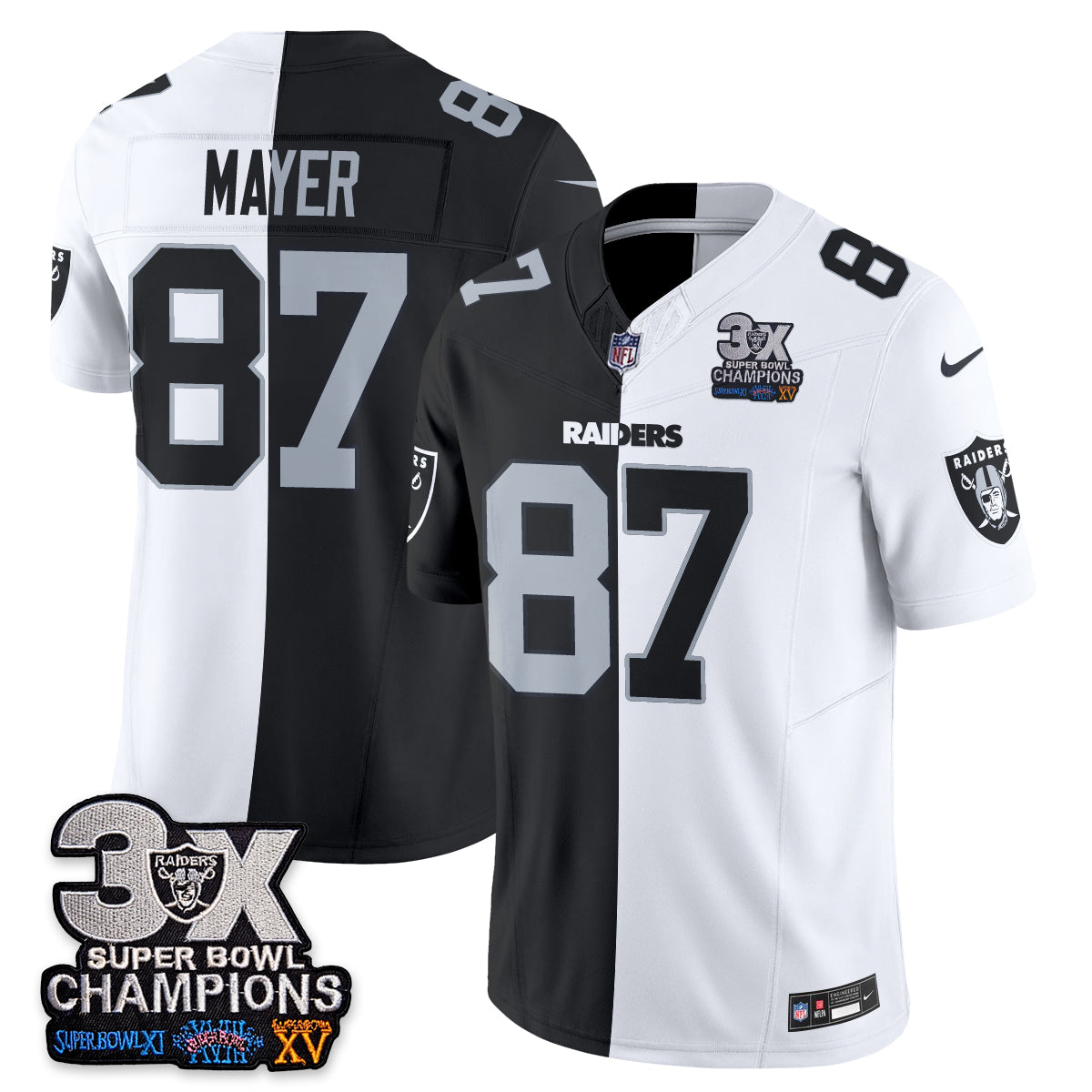 Las Vegas Raiders Split Edition Vapor Jersey - Stitched