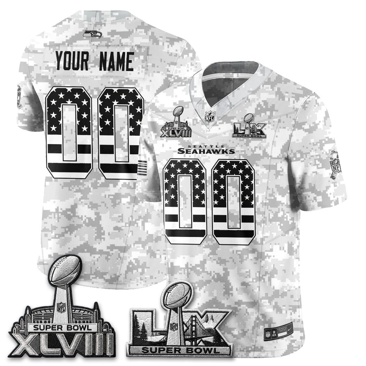 Seattle Seahawks 2026 Salute to Service Edition Custom Vapor Jersey V2- Stitched