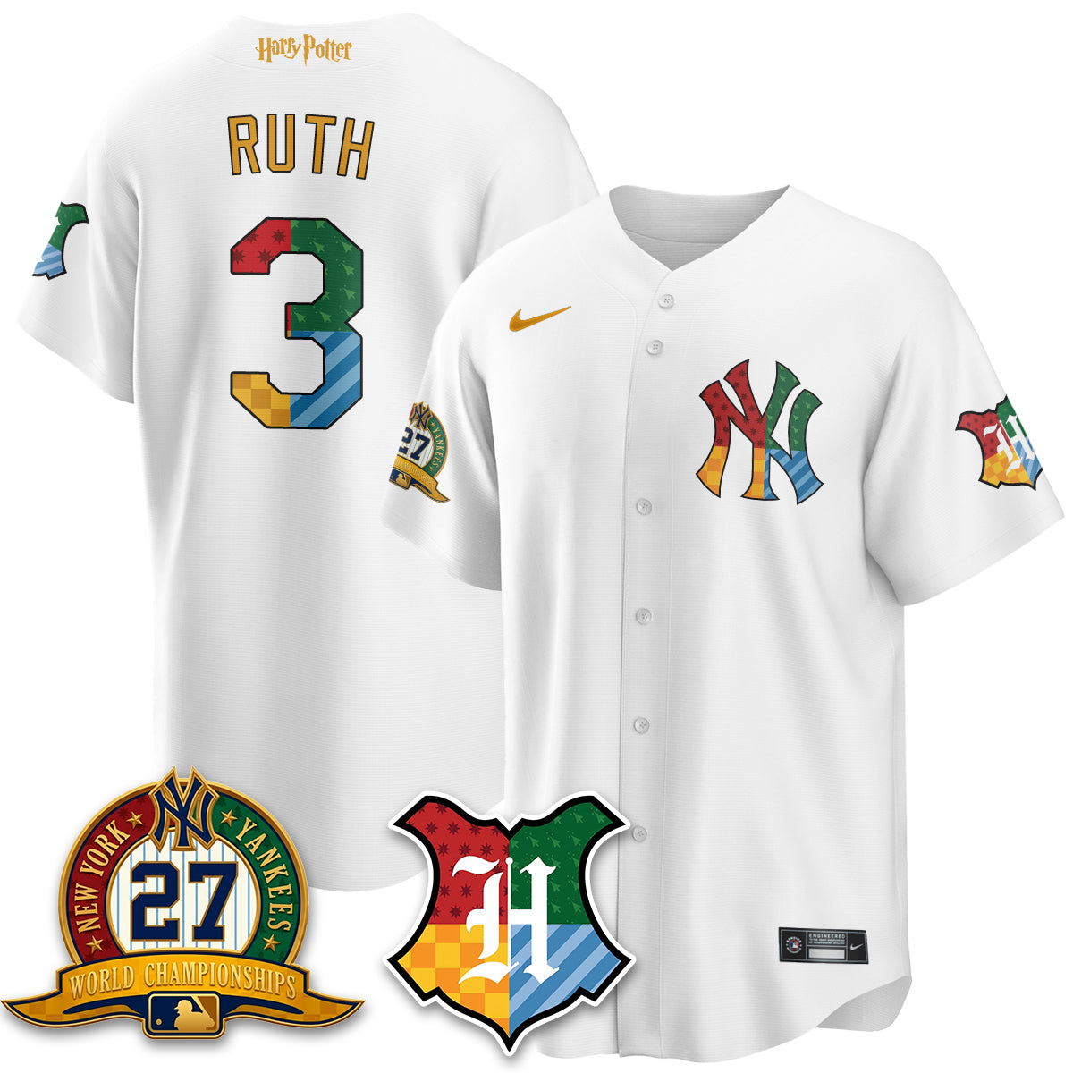 New York Yankees x "The Lightning Bolt Wizard" Edition Vapor Jersey- Stitched