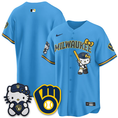 Milwaukee Brewers Meow KT Night Vapor Limited Jersey - Stitched