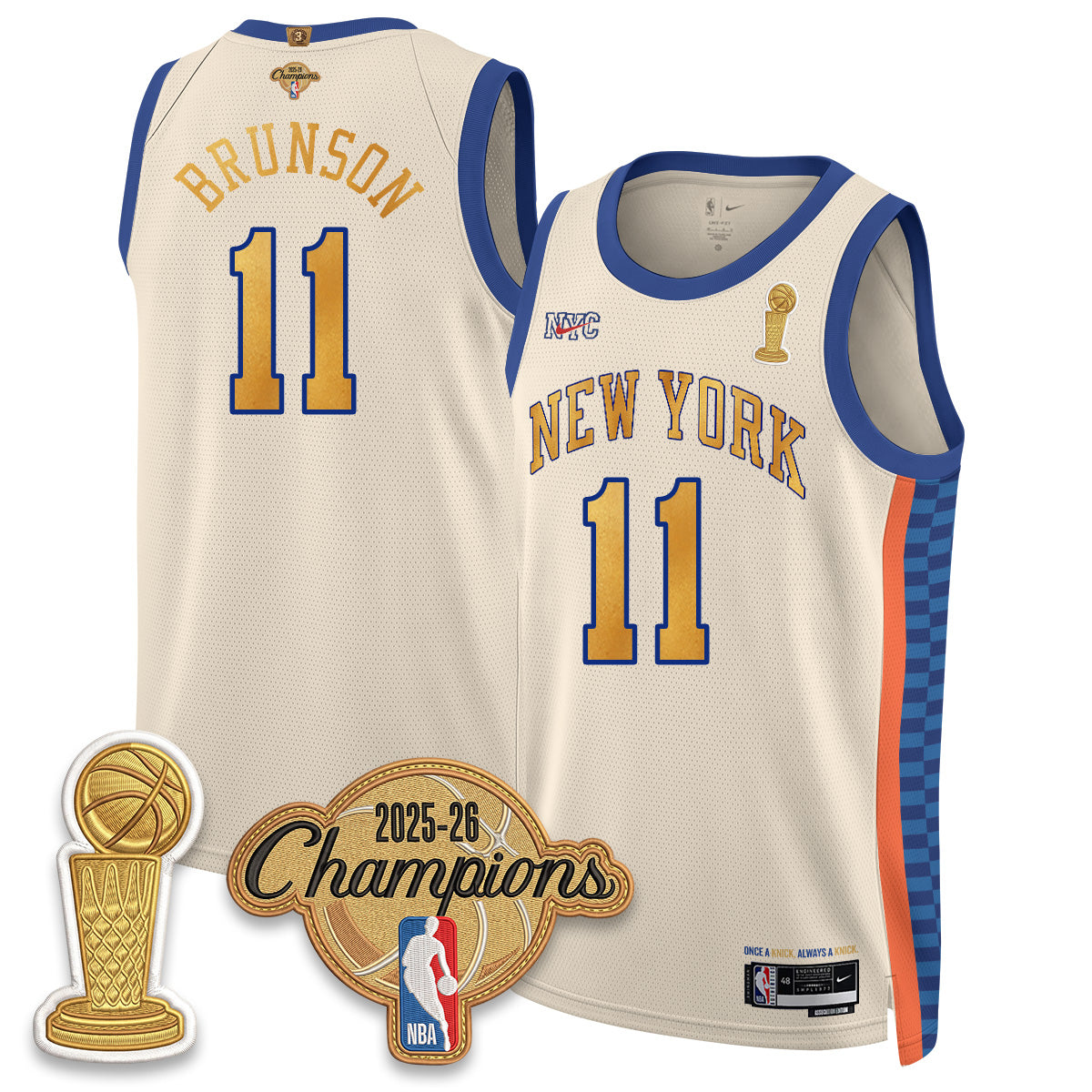 New York Knicks Champions Night Vapor Jersey - Stitched-NQD