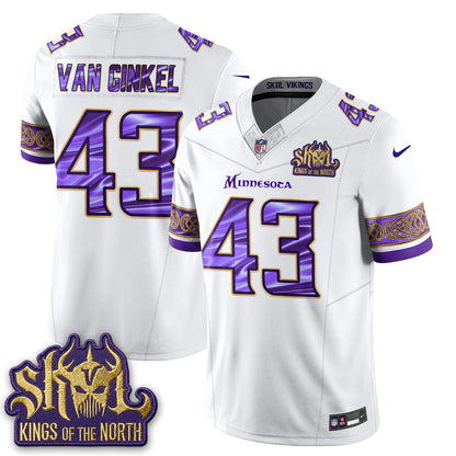 Minnesota Vikings Fangear Edition Warrior Skol Patch Vapor Jersey - Stitched