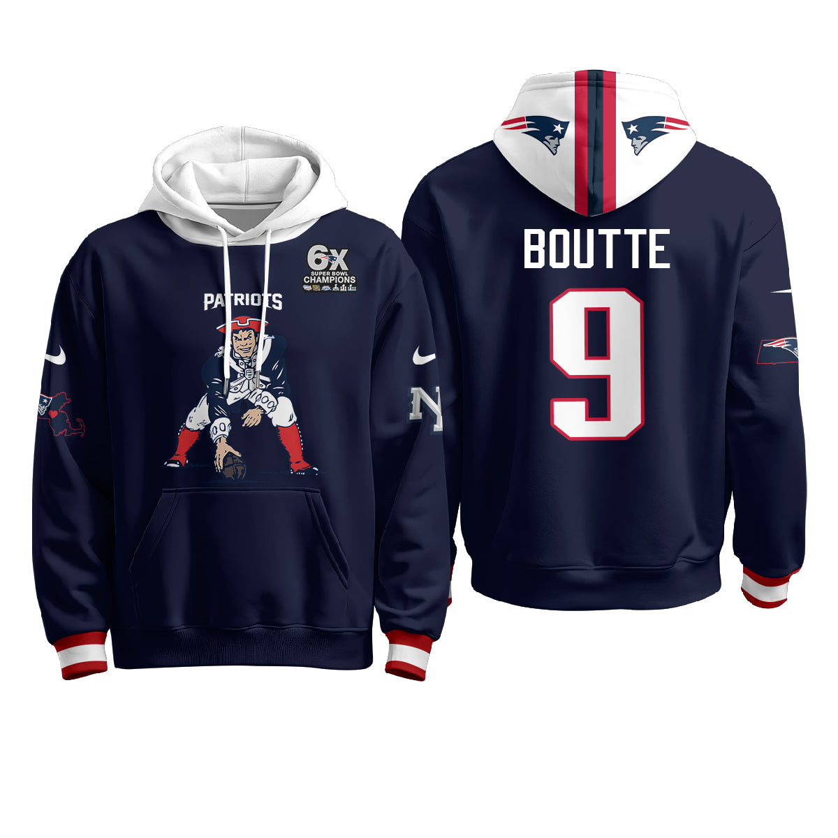 New England Patriots Minuteman Edition Hoodie - Stitched