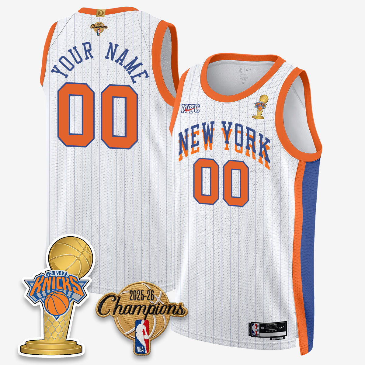 New York Knicks 2026 Basketball Champions Vapor Custom Jersey - Stitched