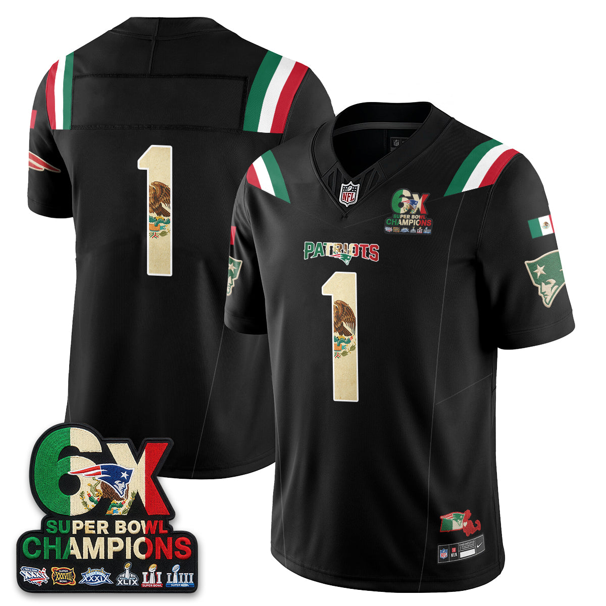New England Patriots Mexico Edition Vapor Jersey - Stitched