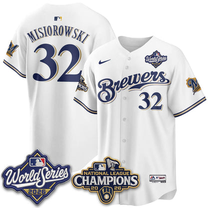 Milwaukee Brewers 2026 NL Champions Throwback Jersey - Stitched