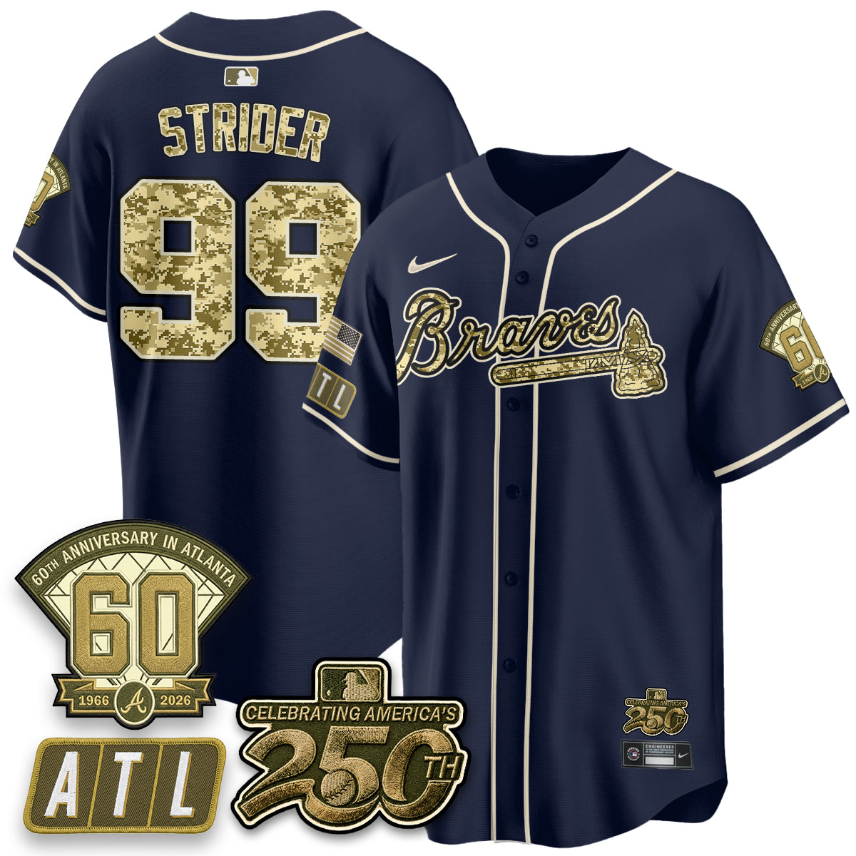 Atlanta Braves Armed Forces Day 2026 Vapor Limited Jersey - All Stitched