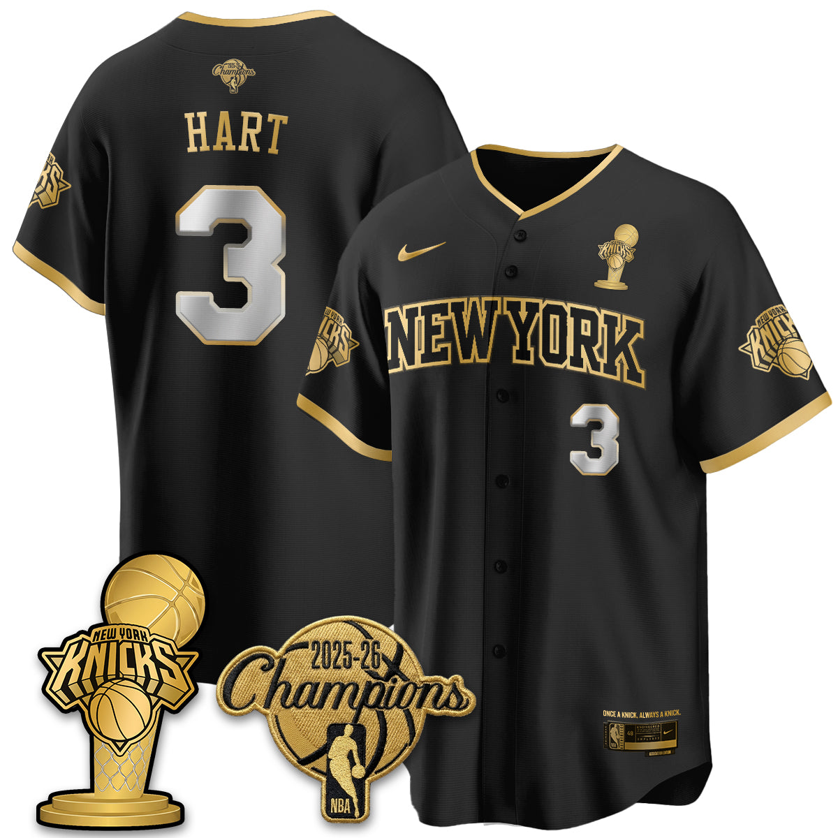 New York Knicks 2026 NBA Champions Vapor Jersey - Stitched