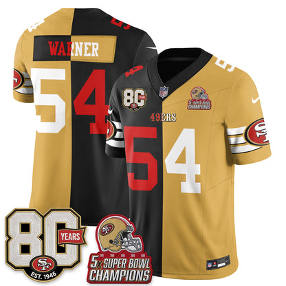 San Francisco 49ers Split Style Vapor Jersey - Stitched
