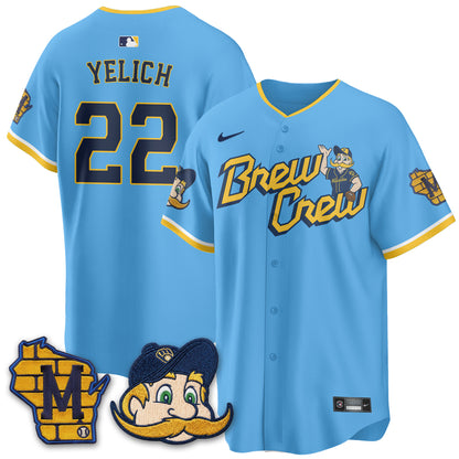 Milwaukee Brewers Bernie Edition Vapor Jersey - Stitched