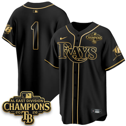 Tampa Bay Rays 2026 AL East Champs Gold Edition Vapor Jersey - Stitched-NQD