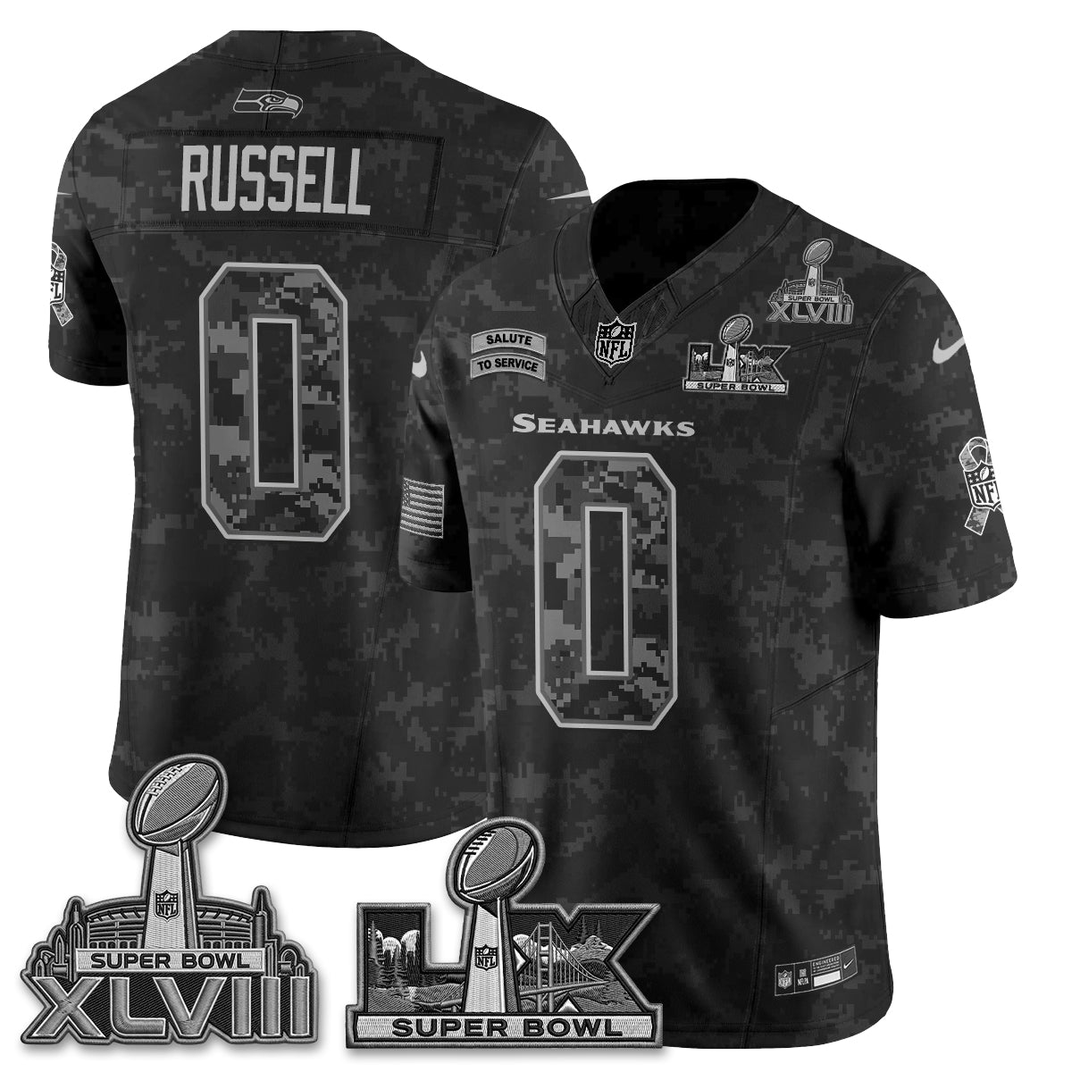 Seattle Seahawks 2026 Salute to Service V2 Vapor Jersey - Stitched