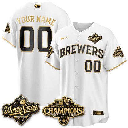 Milwaukee Brewers 2026 NL Champions Custom Vapor Jersey - Stitched-NQD