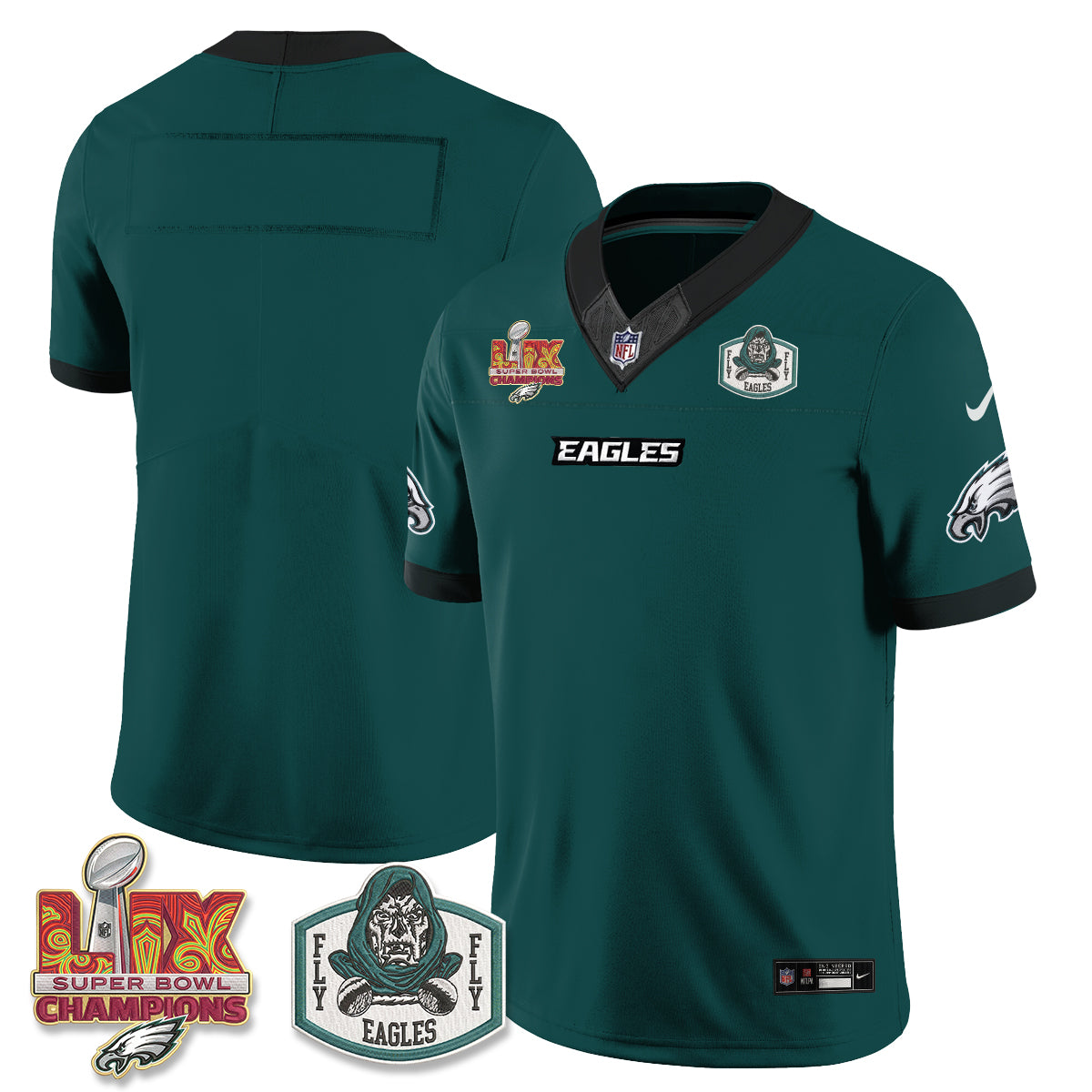 Philadelphia Eagles x Green Cape Villain Edition Vapor Jersey - Stitched