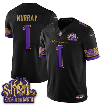 Minnesota Vikings Fangear Edition Warrior Skol Patch Vapor Jersey - Stitched
