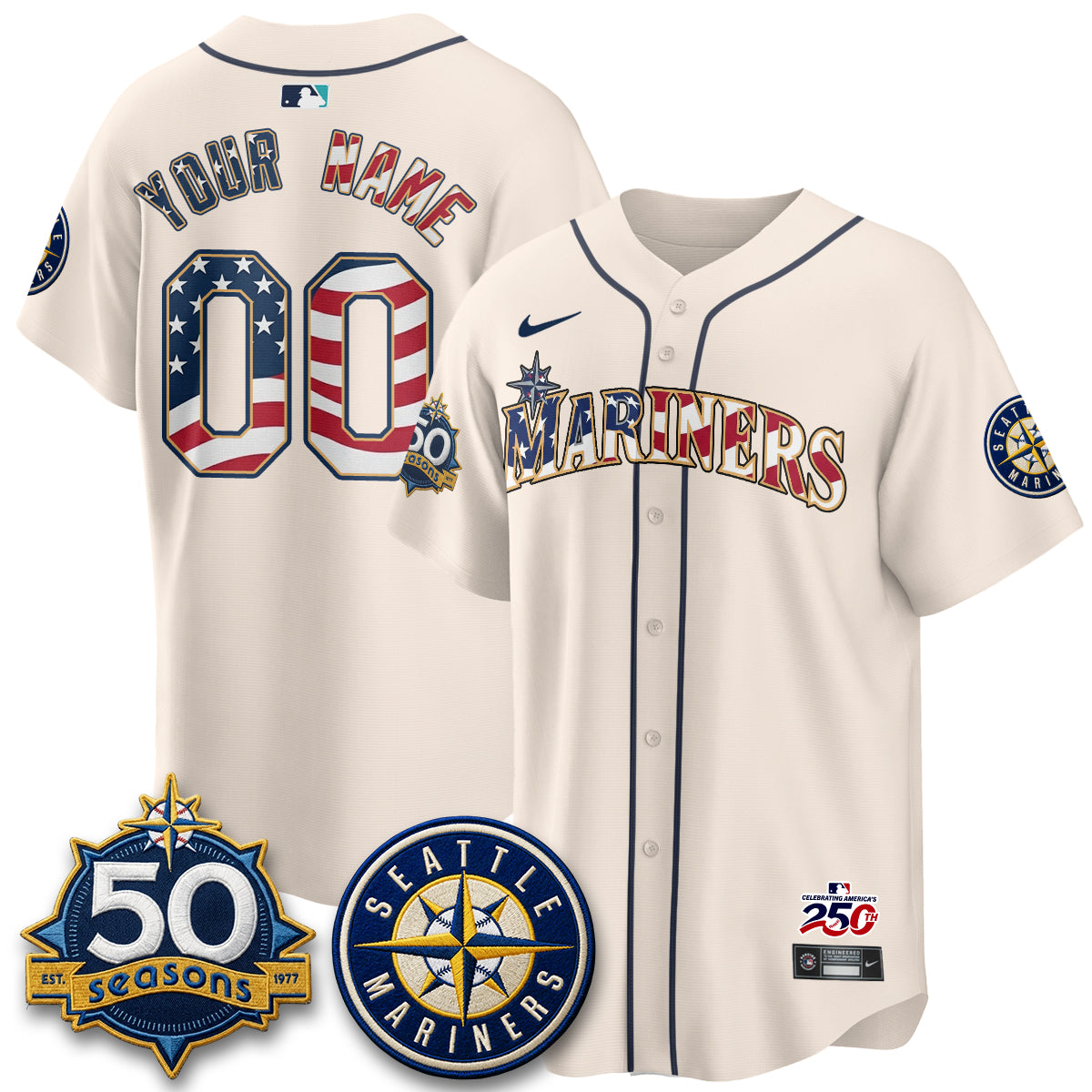 Seattle Mariners Americana 2026 Vapor Limited Custom Jersey - Stitched