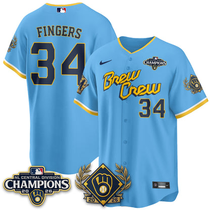 MIL 2026 NL Division Champs Vapor Blue Jersey - Stitched