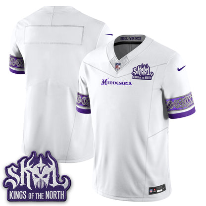 Minnesota Vikings Fangear Edition Warrior Skol Patch Vikings Font Vapor Jersey - Stitched