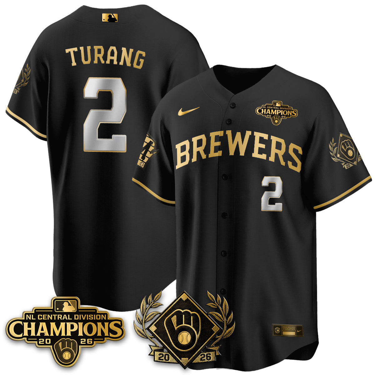 Milwaukee Brewers 2026 NL Division Champs Vapor Jersey - Stitched