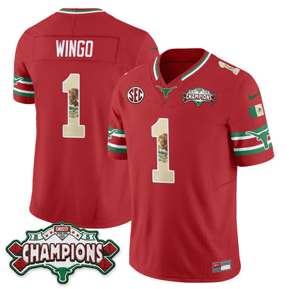 Texas Longhorns Mexico Edition Vapor Jersey - Stitched-NQD