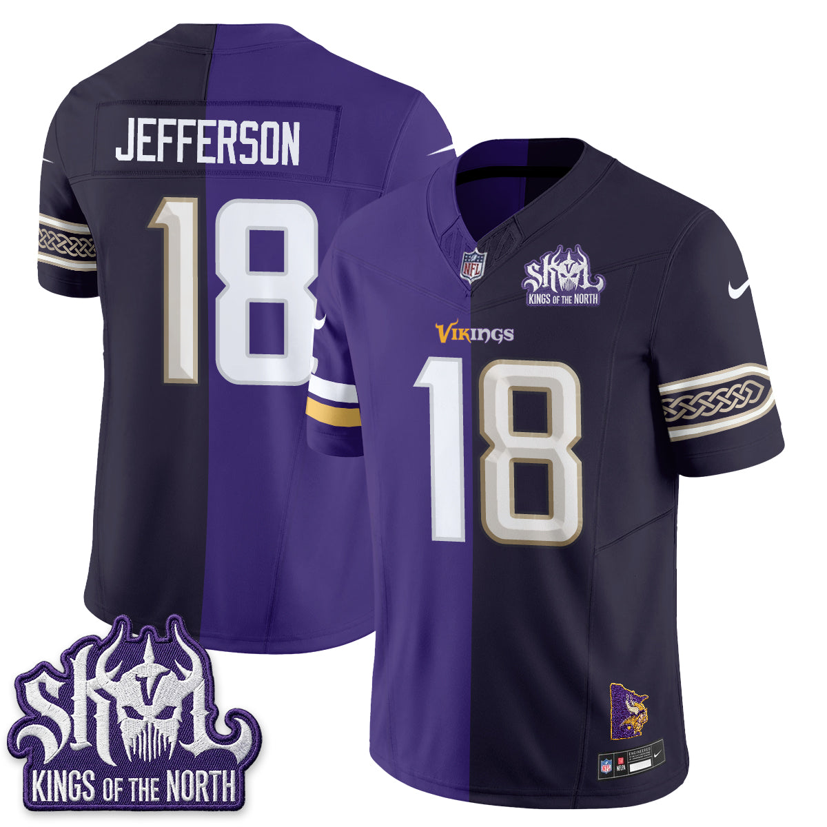 Minnesota Vikings Split Edition Vapor Jersey - Stitched
