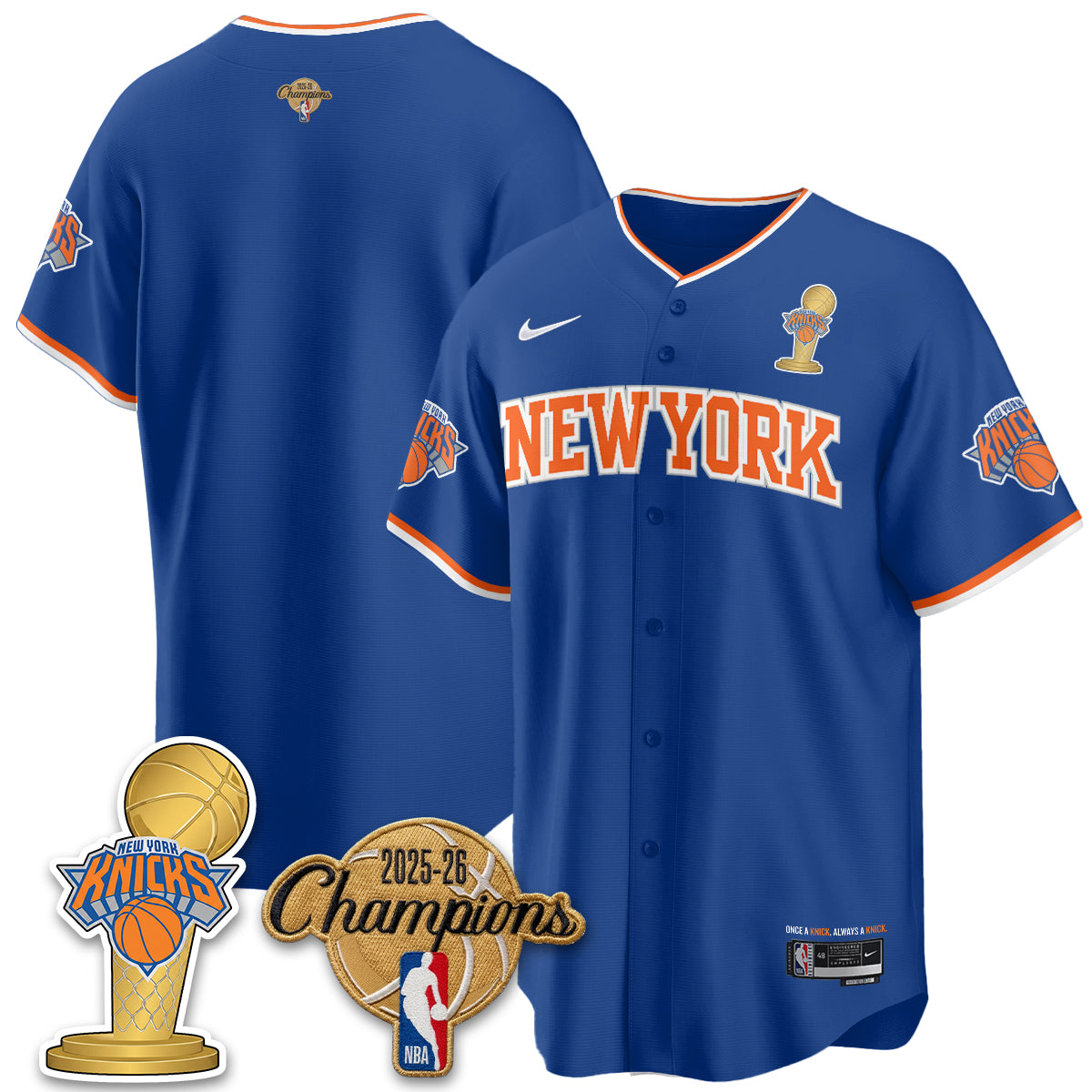 New York Knicks 2026 NBA Champions Vapor Jersey - Stitched