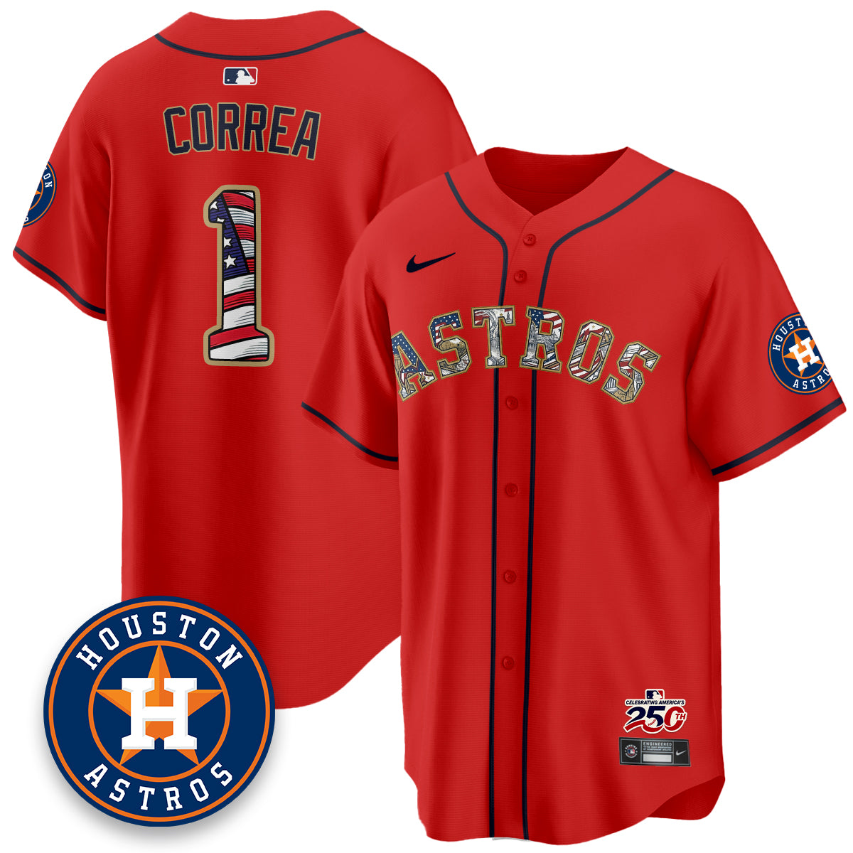 Houston Astros 2026 Independence Day USA Vapor Limited Jersey - Stitched
