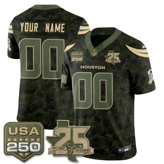 Houston Texans 2026 Salute to Service Edition Vapor Custom Jersey - Stitched-NQD