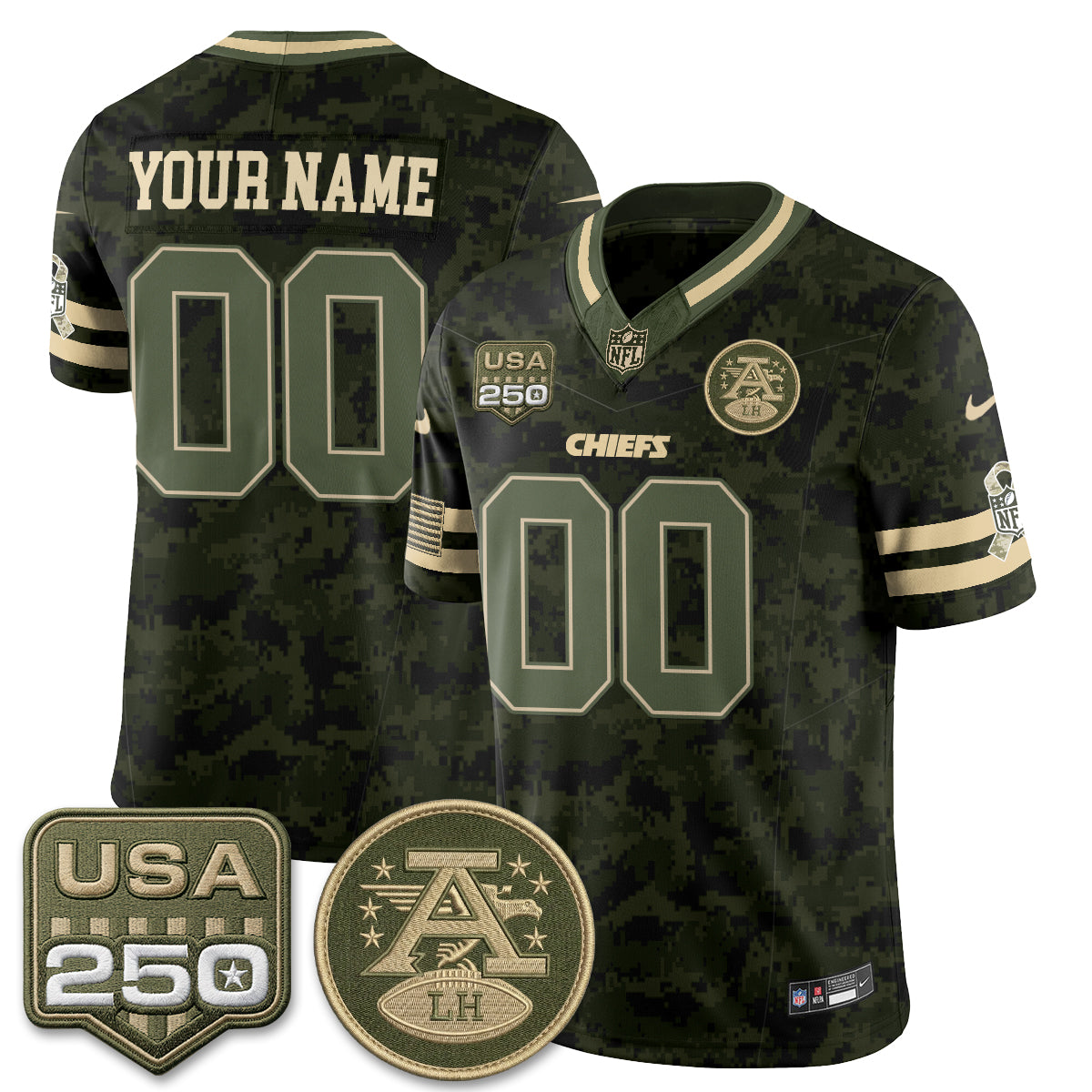 Kansas City Chiefs 2026 Salute to Service Vapor Custom Jersey - Stitched-NQD