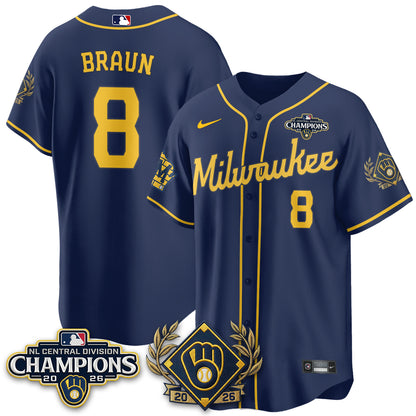 Milwaukee Brewers 2026 NL Division Champs Vapor Jersey - Stitched
