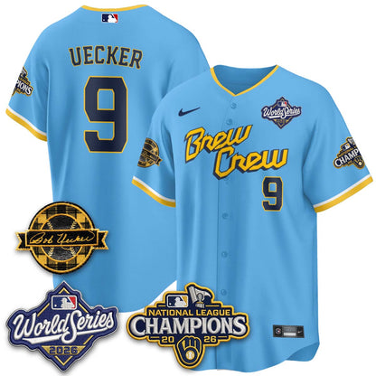 MIL 2026 NL Champions - Bob Uecker Patch Vapor Jersey - Stitched-NQD.