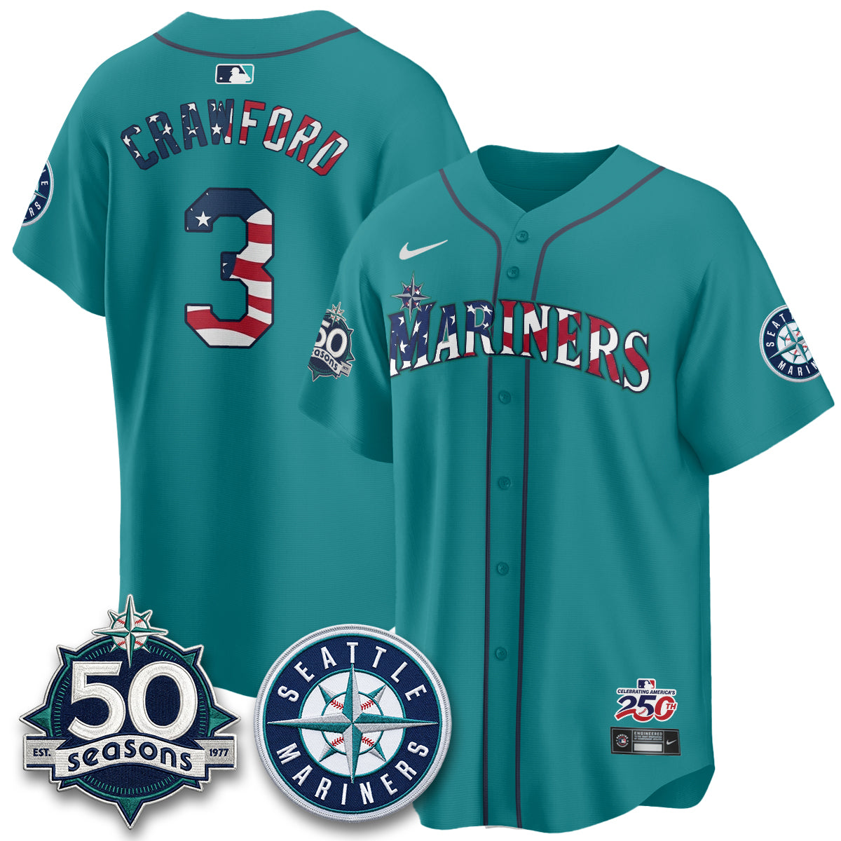 Seattle Mariners Americana 2026 Vapor Limited Jersey - Stitched