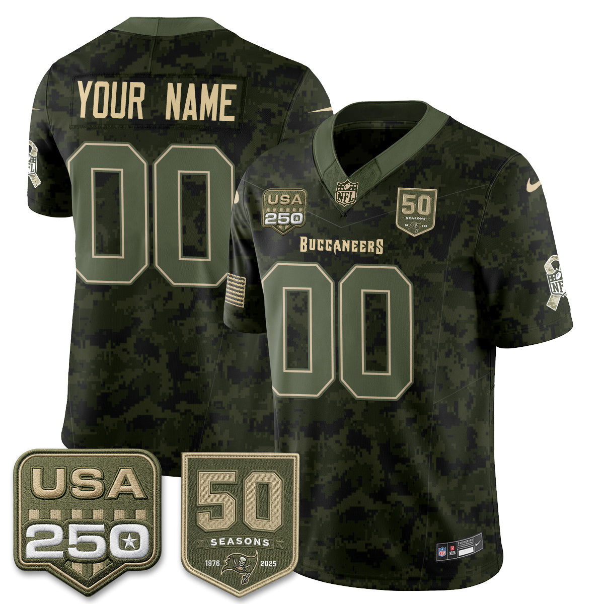 Tampa Bay Buccaneers 2026 Salute to Service Edition Vapor Custom Jersey - Stitched
