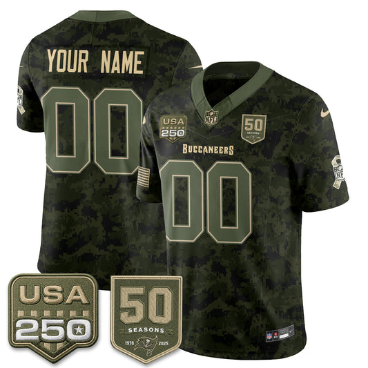 Tampa Bay Buccaneers 2026 Salute to Service Edition Vapor Custom Jersey - Stitched