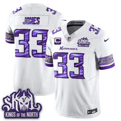 Minnesota Vikings Fangear Edition Warrior Skol Patch Vapor Jersey - Stitched