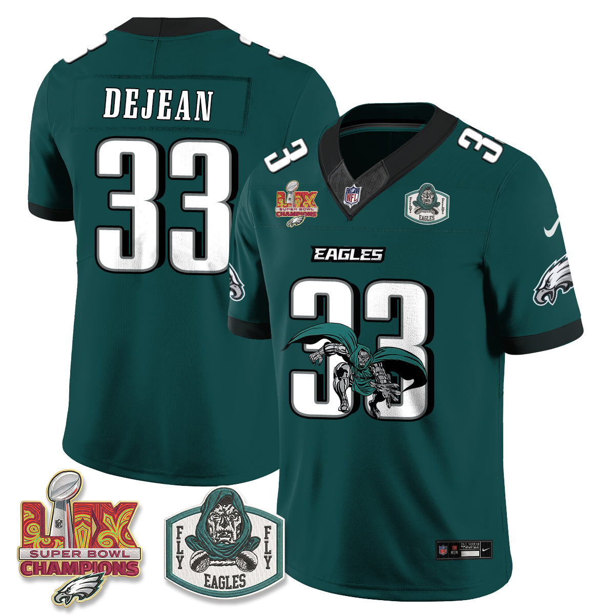Philadelphia Eagles x Green Cape Villain Edition Vapor Jersey - Stitched