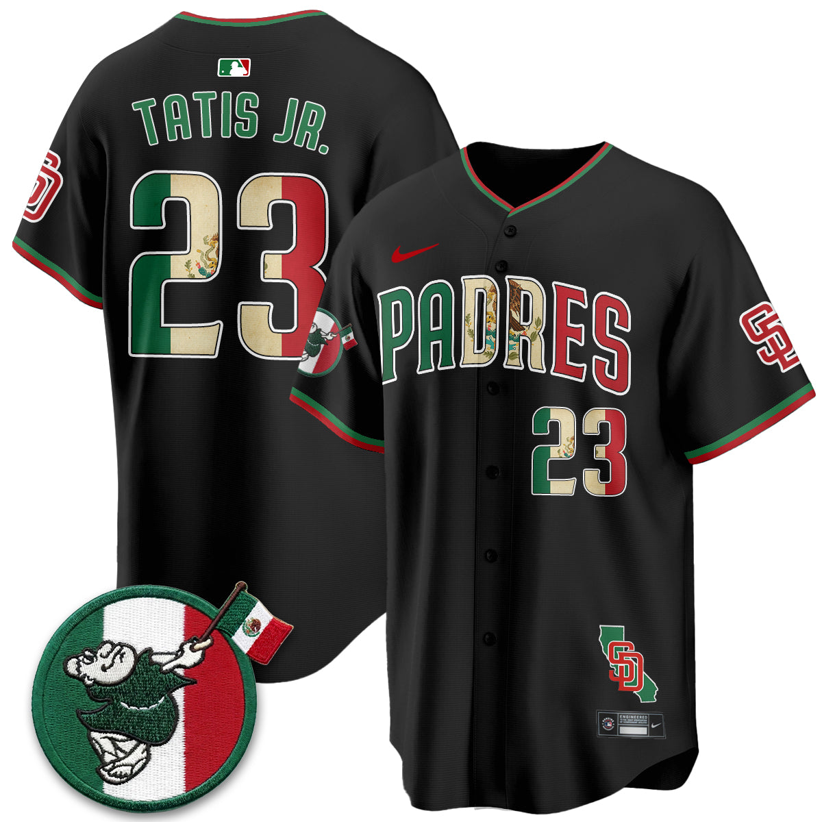 San Diego Padres Mexico Style Vapor Jersey - Stitched