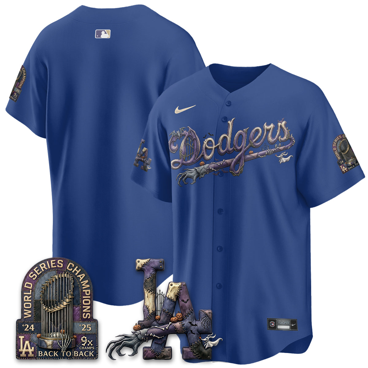 Los Angeles Dodgers Nightmare Edition Vapor Jersey - Stitched