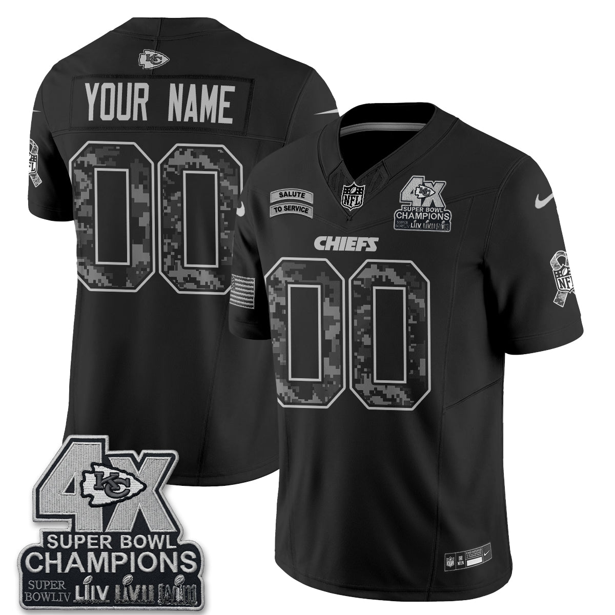 Kansas City Chiefs 2026 Salute to Service Vapor Custom Jersey V2- Stitched