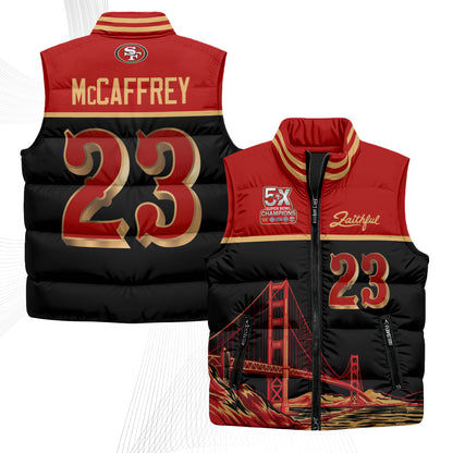 San Francisco 49ers Faithful Puffer Vest - Printed