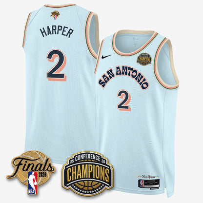 San Antonio Spurs 2026 NBA Western Conference Champions Vapor City Edition Jersey - Stitched