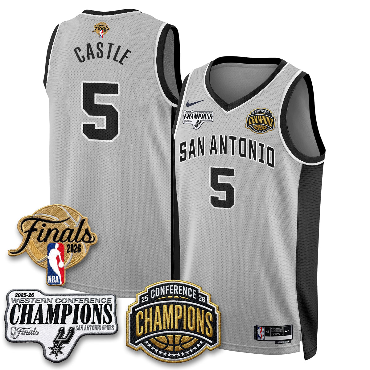 San Antonio Spurs 2026 NBA Western Conference Champions Vapor Jersey - Stitched