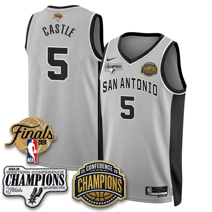 San Antonio Spurs 2026 NBA Western Conference Champions Vapor Jersey - Stitched