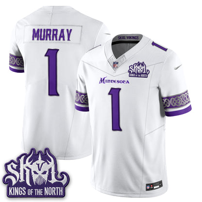 Minnesota Vikings Fangear Edition Warrior Skol Patch Vapor Jersey - Stitched