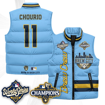 Milwaukee Brewers 2026 NL Champions Puffer Vest - Printed