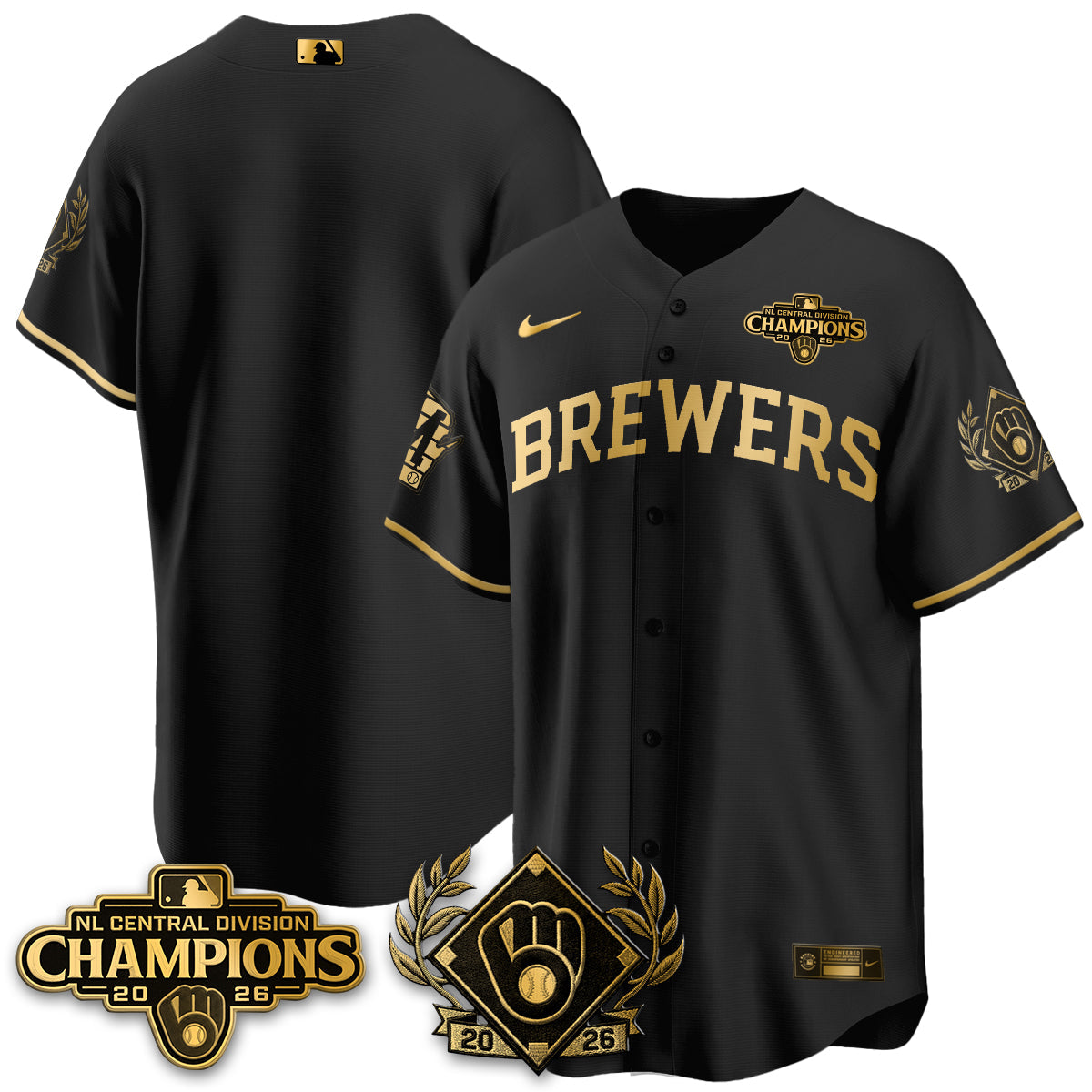 MIL 2026 NL Division Champs Vapor Blue Jersey - Stitched