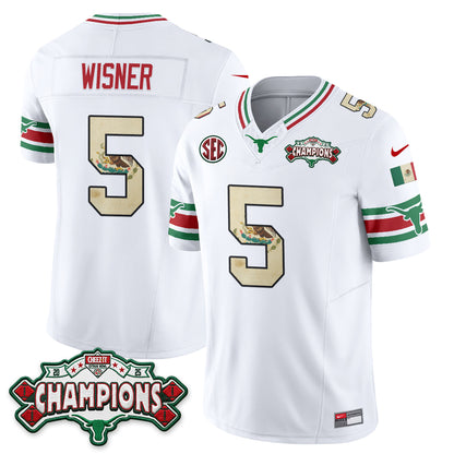 Texas Longhorns Mexico Edition Vapor Jersey - Stitched-NQD
