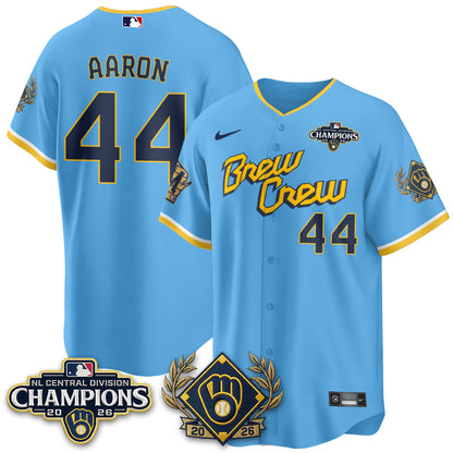 Milwaukee Brewers 2026 NL Division Champs Vapor Jersey - Stitched