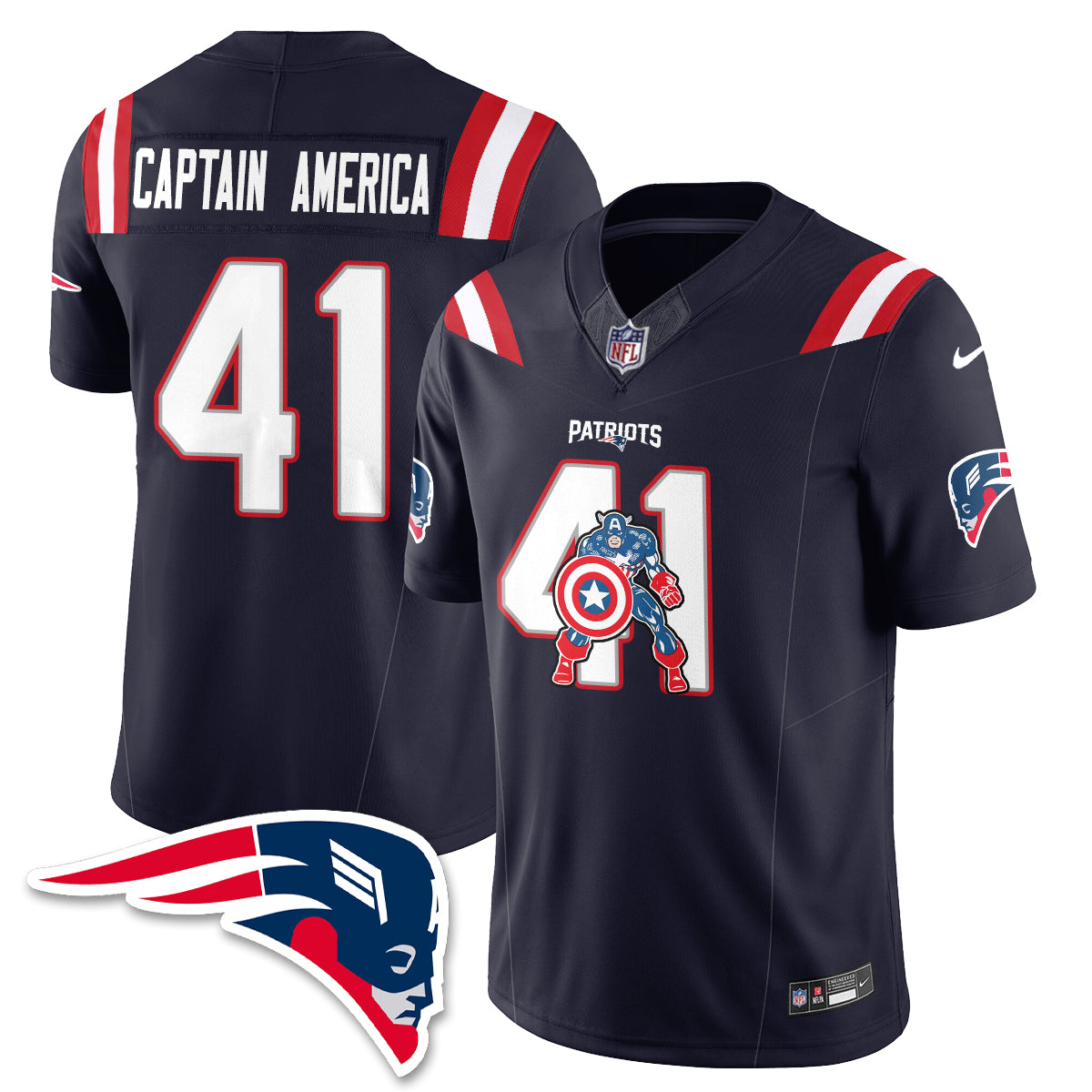 New England Patriots x Vibranium Shield Edition Vapor Jersey - Stitched