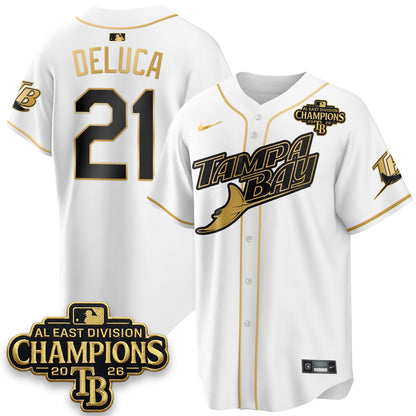 Tampa Bay Rays 2026 AL East Champs Gold Edition Vapor Jersey - Stitched-NQD